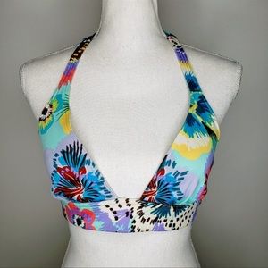 Victoria Secret Pink Flower Lace Up Bikini Top